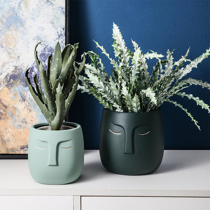 Ceramic Face Flower Pot