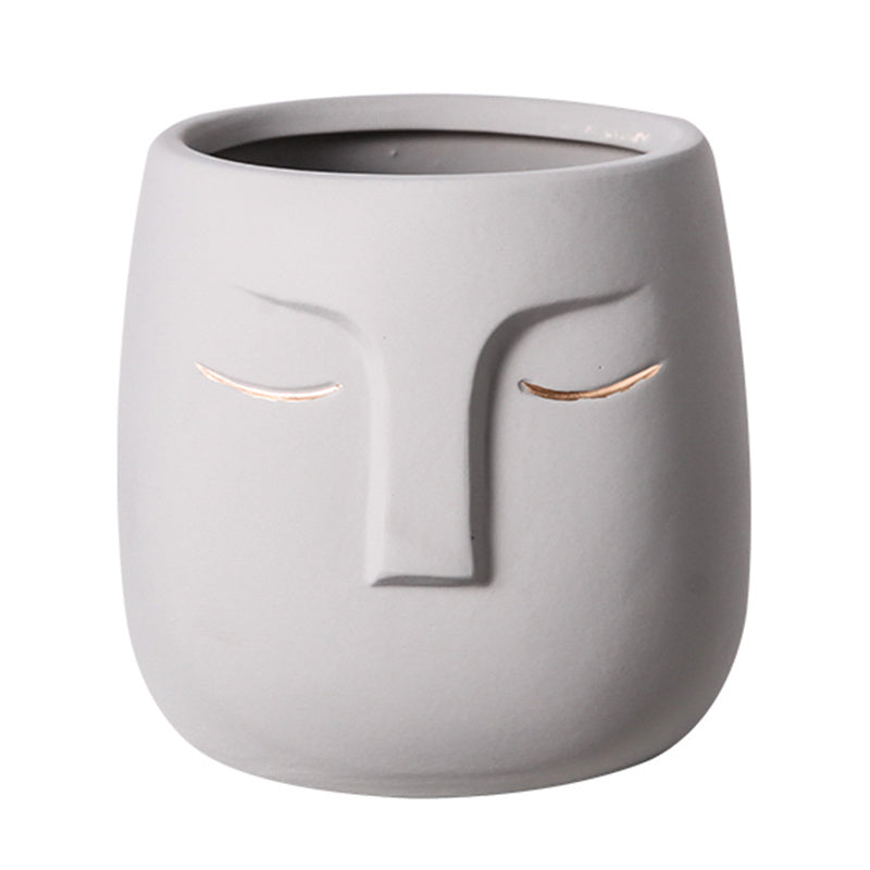 Ceramic Face Flower Pot