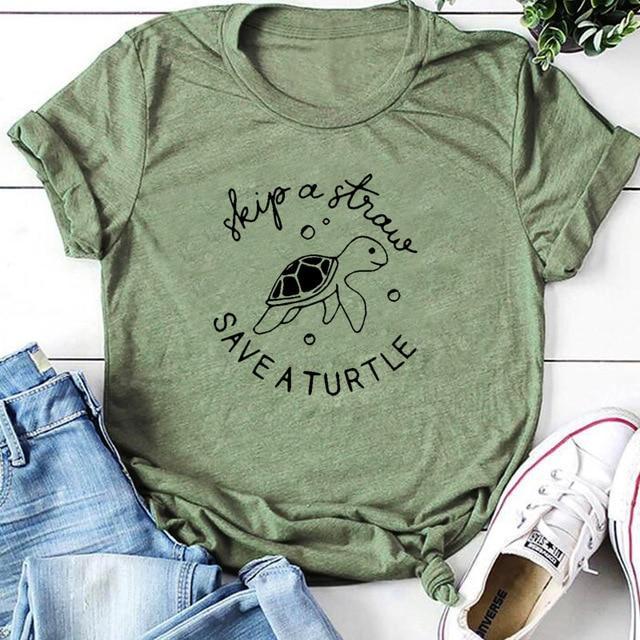 Skip A Straw Save A Turtle T-Shirt