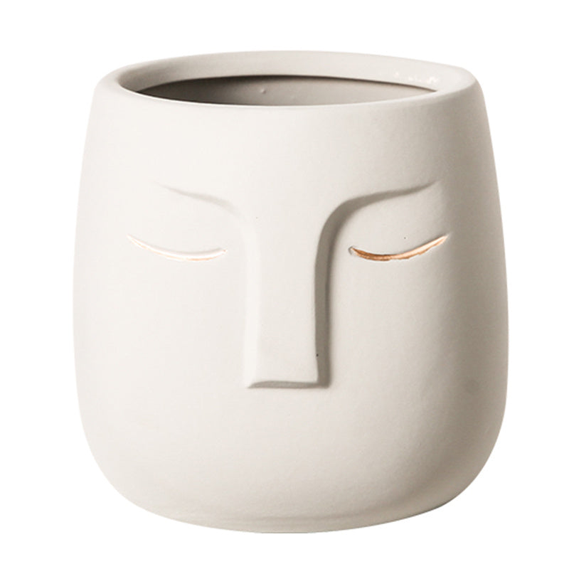 Ceramic Face Flower Pot