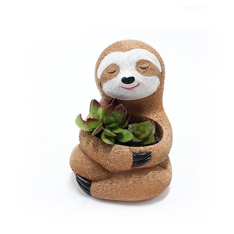 Sloth Hug Flower Pot