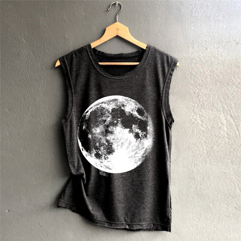 Moon Sleeveless Shirt