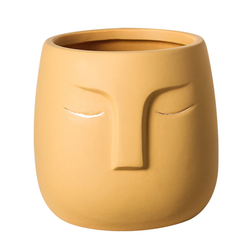 Ceramic Face Flower Pot