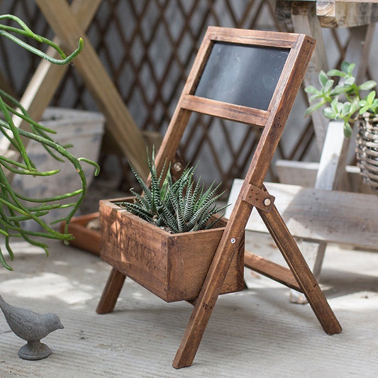 Wood Flower Box Chalkboard Sign